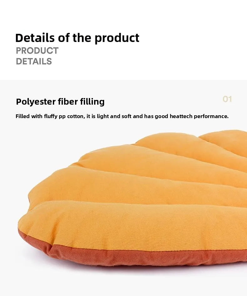 Leaf-Shaped Soft Washable Pet Bed Mat for Cats & Small Dogs