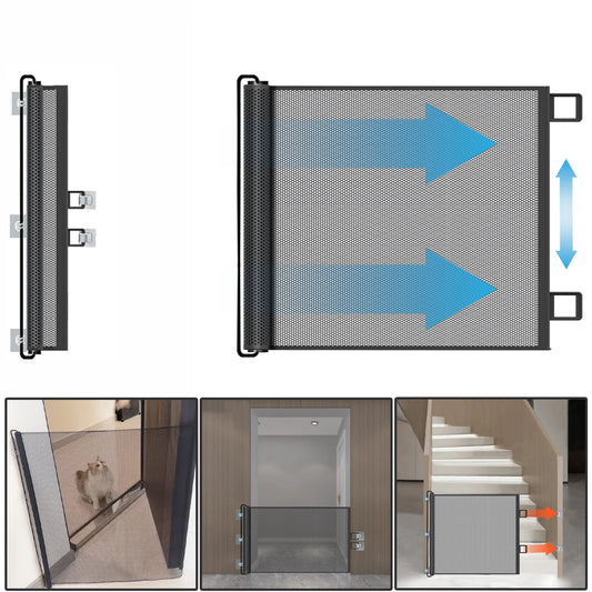 Retractable Mesh Pet Gate for Dogs & Cats – Indoor & Outdoor Safety Fence