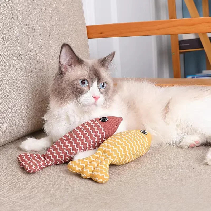 Realistic Plush Catnip Fish Toy for Cats