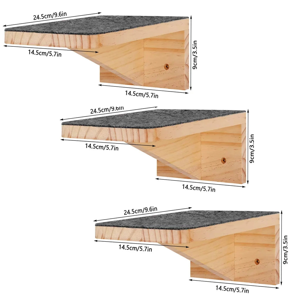 Wall-Mounted Cat Shelf Bed with Soft Cushion Perch