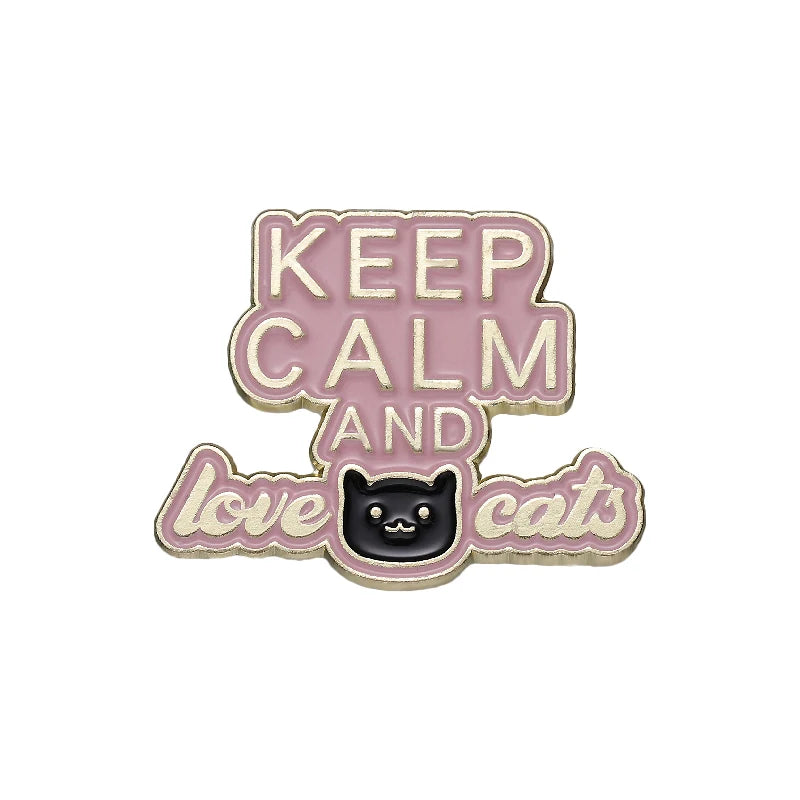Cute Cartoon Cat Enamel Lapel Pin