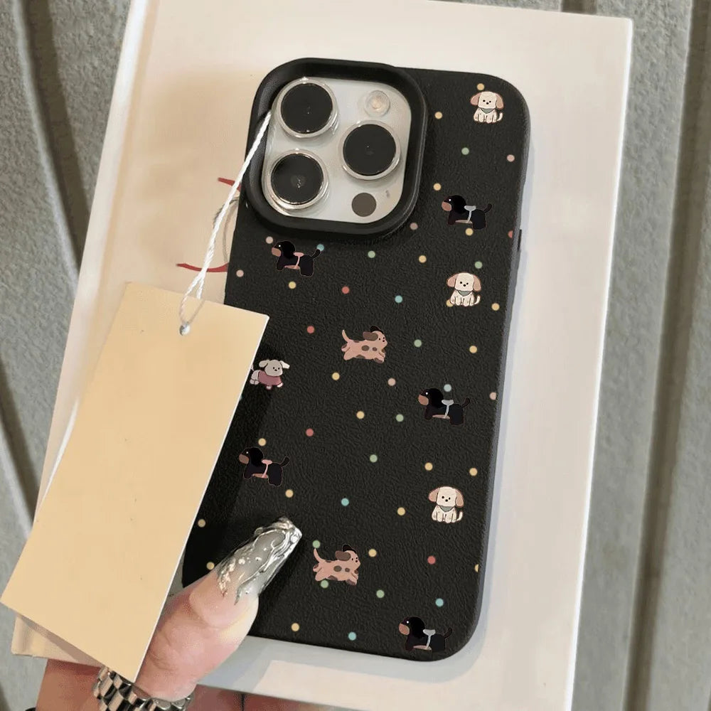 Polka Dot Cartoon Animal iPhone Case – Shockproof Silicone Phone Cover