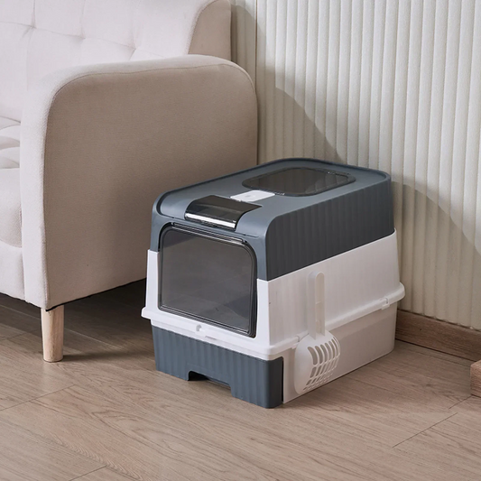 Large Enclosed Cat Litter Box with Pull-Out Drawer