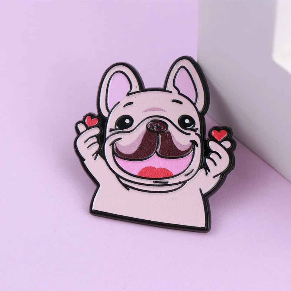 Cute French Bulldog Enamel Lapel Pin