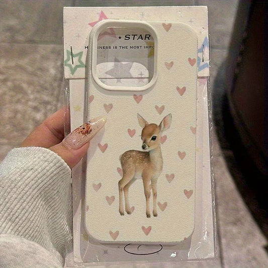 Cute Little Deer iPhone Case – Animal Pattern TPU Phone Cover