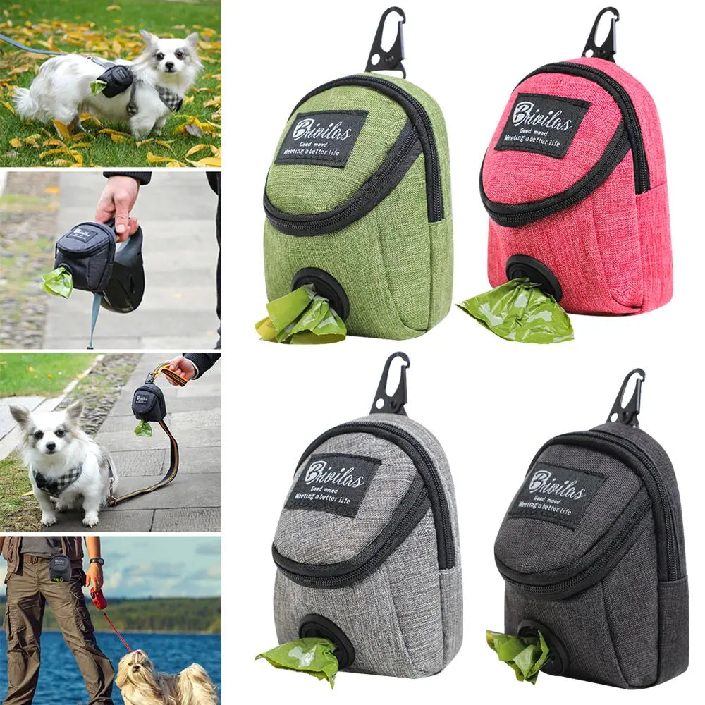 Pet Dog Treat Pouch – Portable Multifunction Dog Training Bag with Poop Bag Dispenser