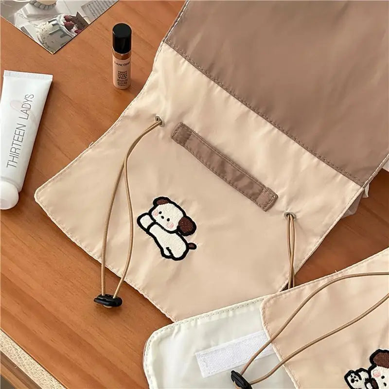 Cute Cartoon Dog Makeup Bag – Large Capacity Waterproof Travel Cosmetic Case