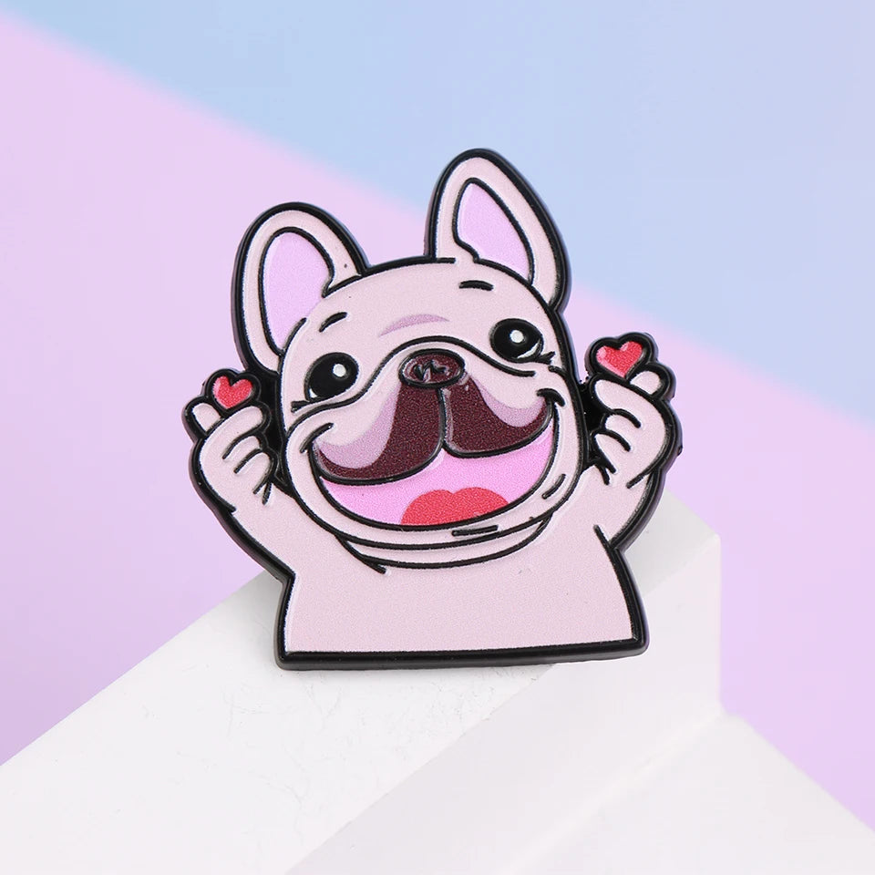 Cute French Bulldog Enamel Lapel Pin