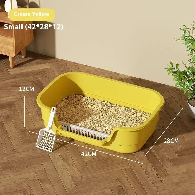Multifunctional Semi-Enclosed Cat Litter Box – Large Capacity, Odor-Resistant