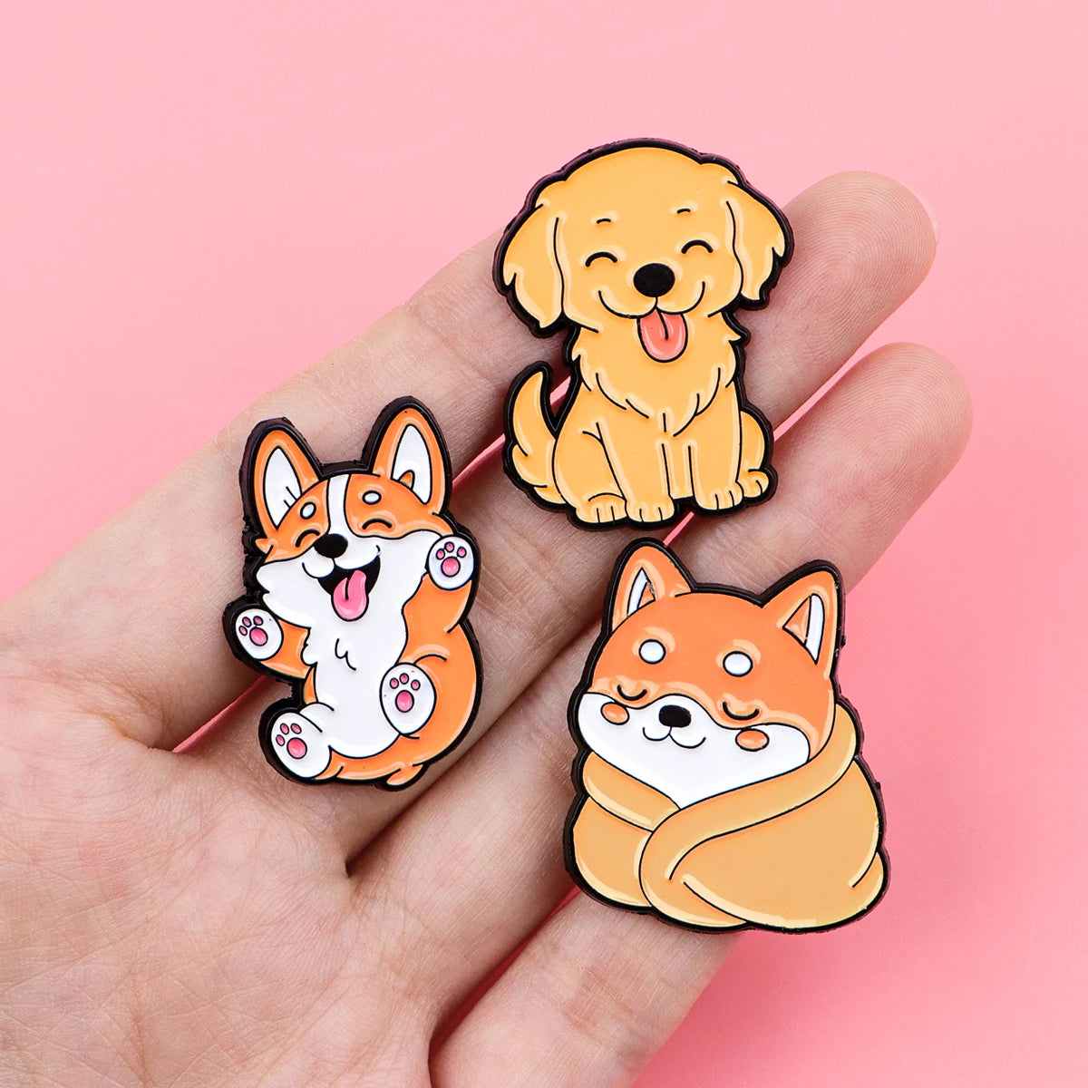 Cute Cartoon Dog Enamel Lapel Pins
