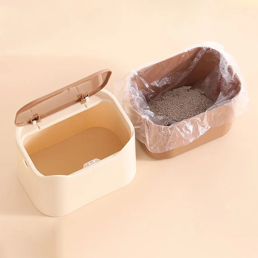 Portable Fully Enclosed Cat Litter Box with Removable Top