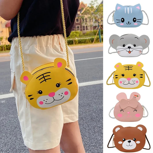 Kids Cartoon Animal Crossbody Bag – Cute Rabbit PU Leather Shoulder Purse