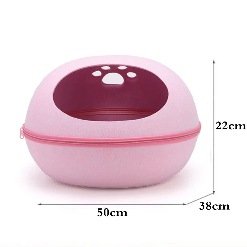 Breathable Felt Cat Cave Bed with Removable Cushion