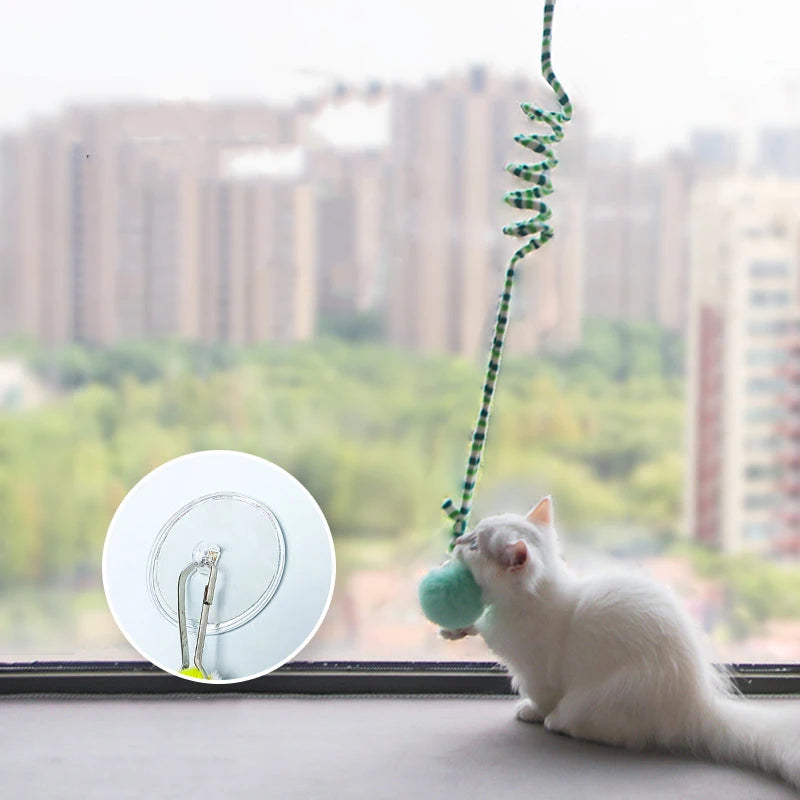Interactive Hanging Cat Toy with Elastic Rope & Bell