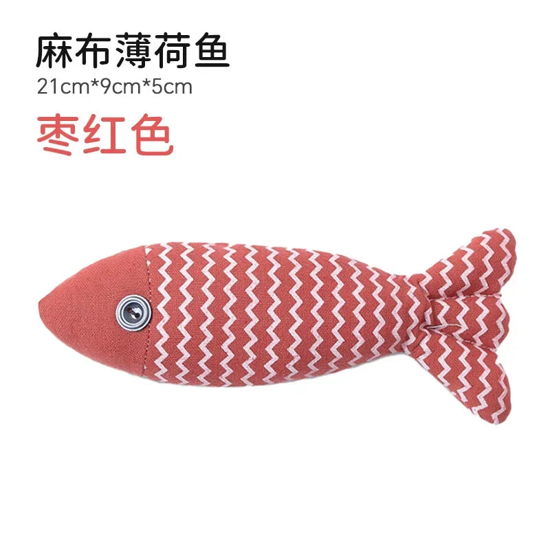 Realistic Plush Catnip Fish Toy for Cats