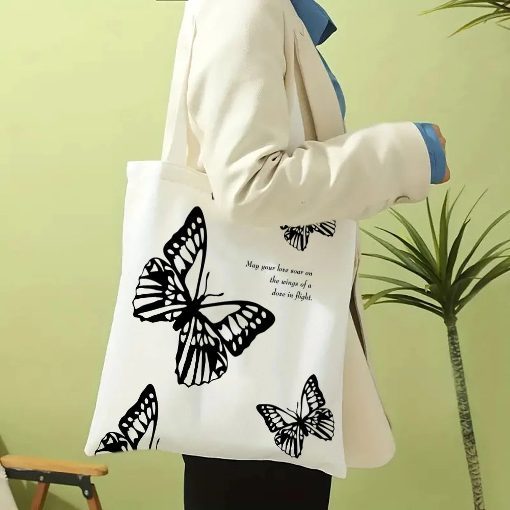 Kawaii Cartoon Animal Tote Bag – Large Capacity Linen Shoulder Bag