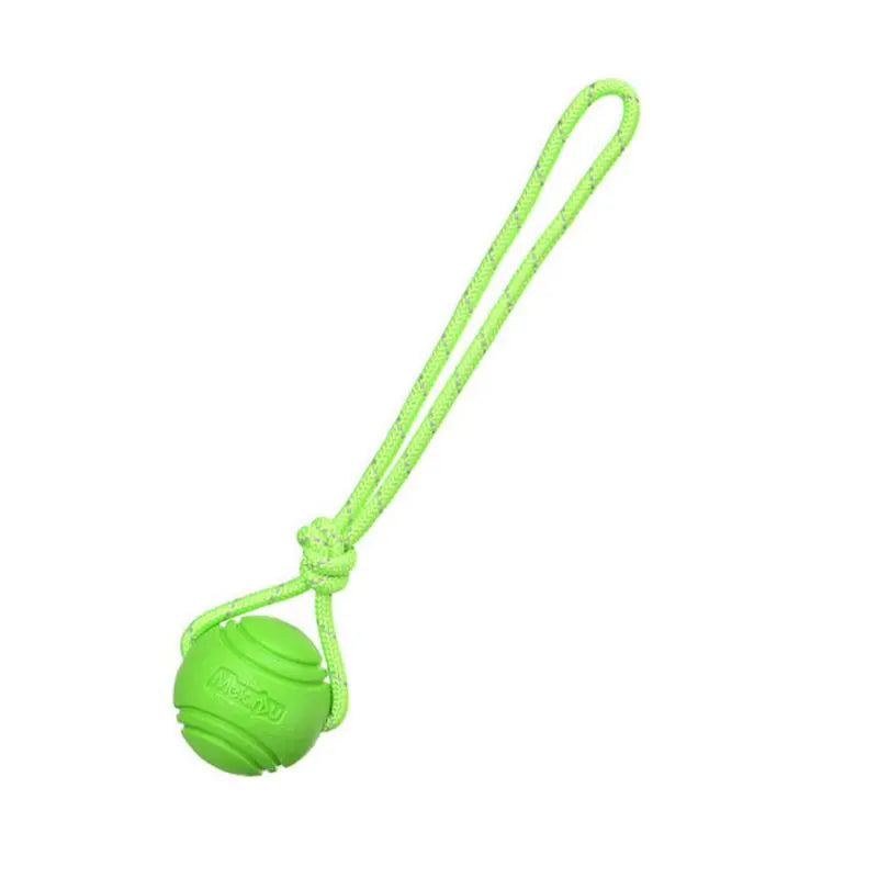 Reflective TPR Rope Ball Dog Toy for Fetch & Dental Care
