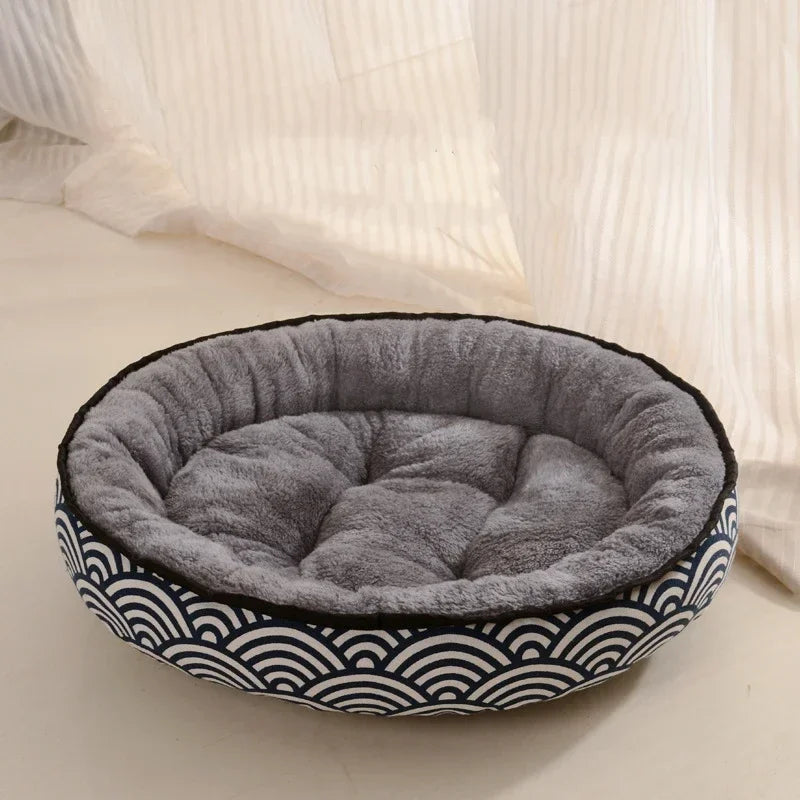 Round Dog & Cat Bed – Plush, Breathable, Cozy Nest