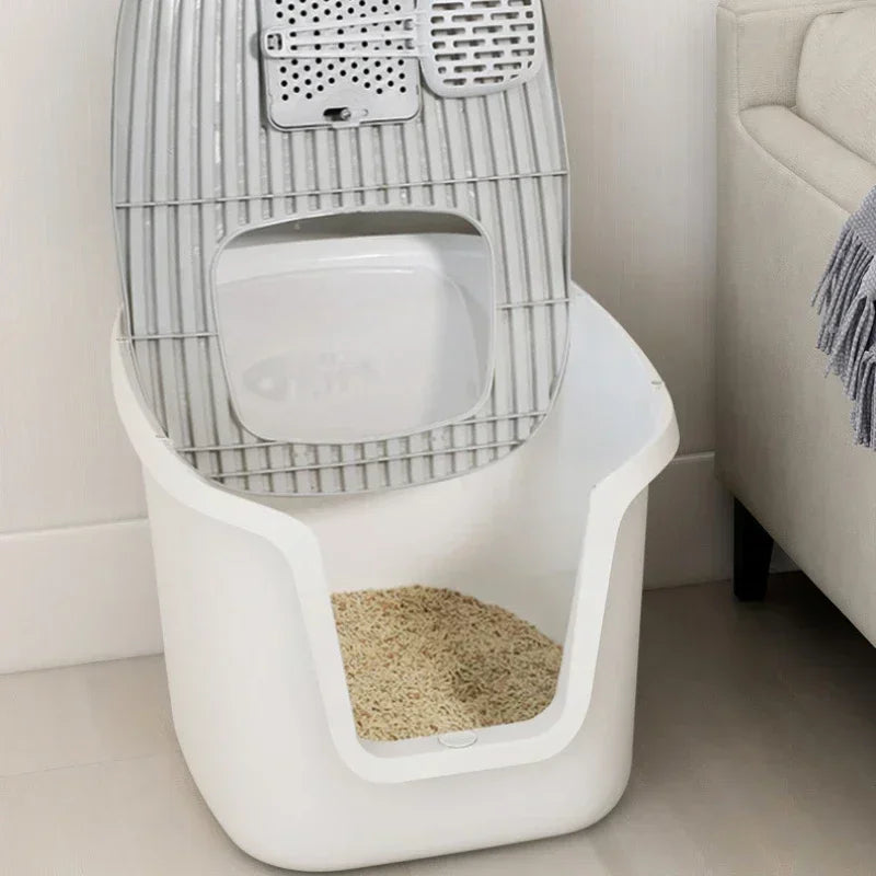 Extra-Large Enclosed Cat Litter Box with Lift-Up Cover
