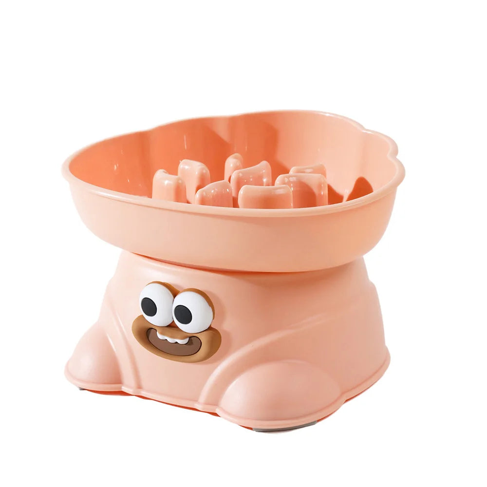 Cloud-Shaped Elevated Slow Feeder Dog Bowl Set