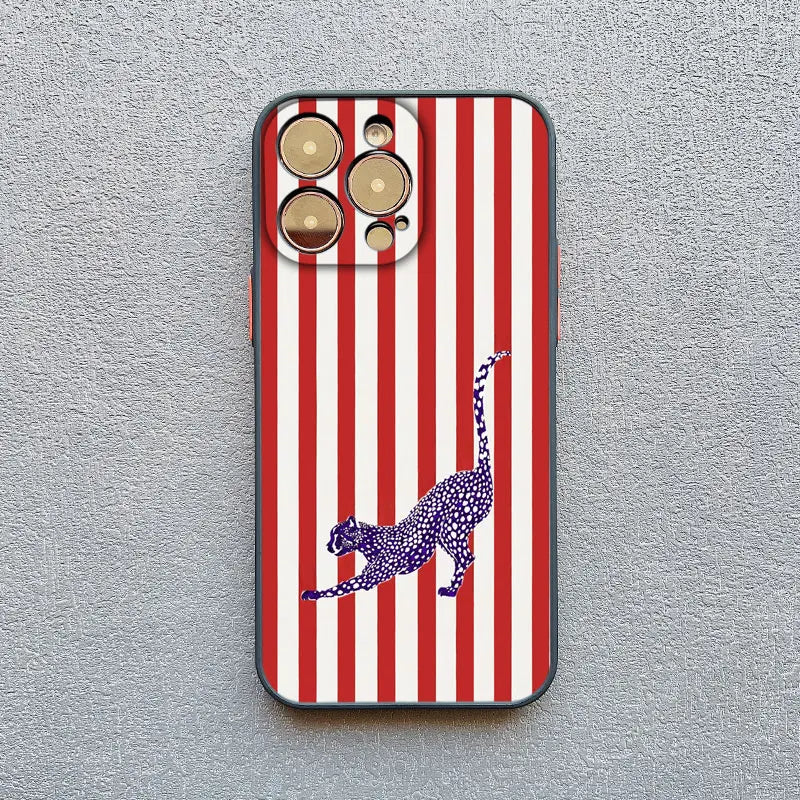 Cute Plaid Animal iPhone Case – Matte Shockproof Phone Cover