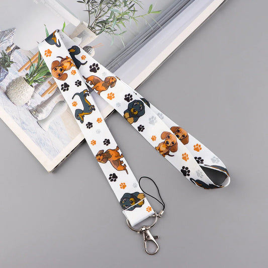 Dachshund Lanyard – Key Neck Strap, ID Badge Holder, Gym Keychain, Cell Phone Key Holder, Hanging Rope Keyring Accessory