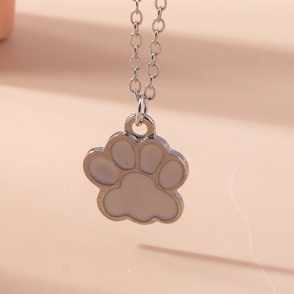 Cute Paw Print Pendant Necklace for Pet Lovers