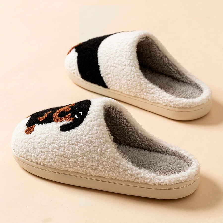 Cute Dachshund Dog Women Slippers – Warm Winter Indoor Cotton Slippers