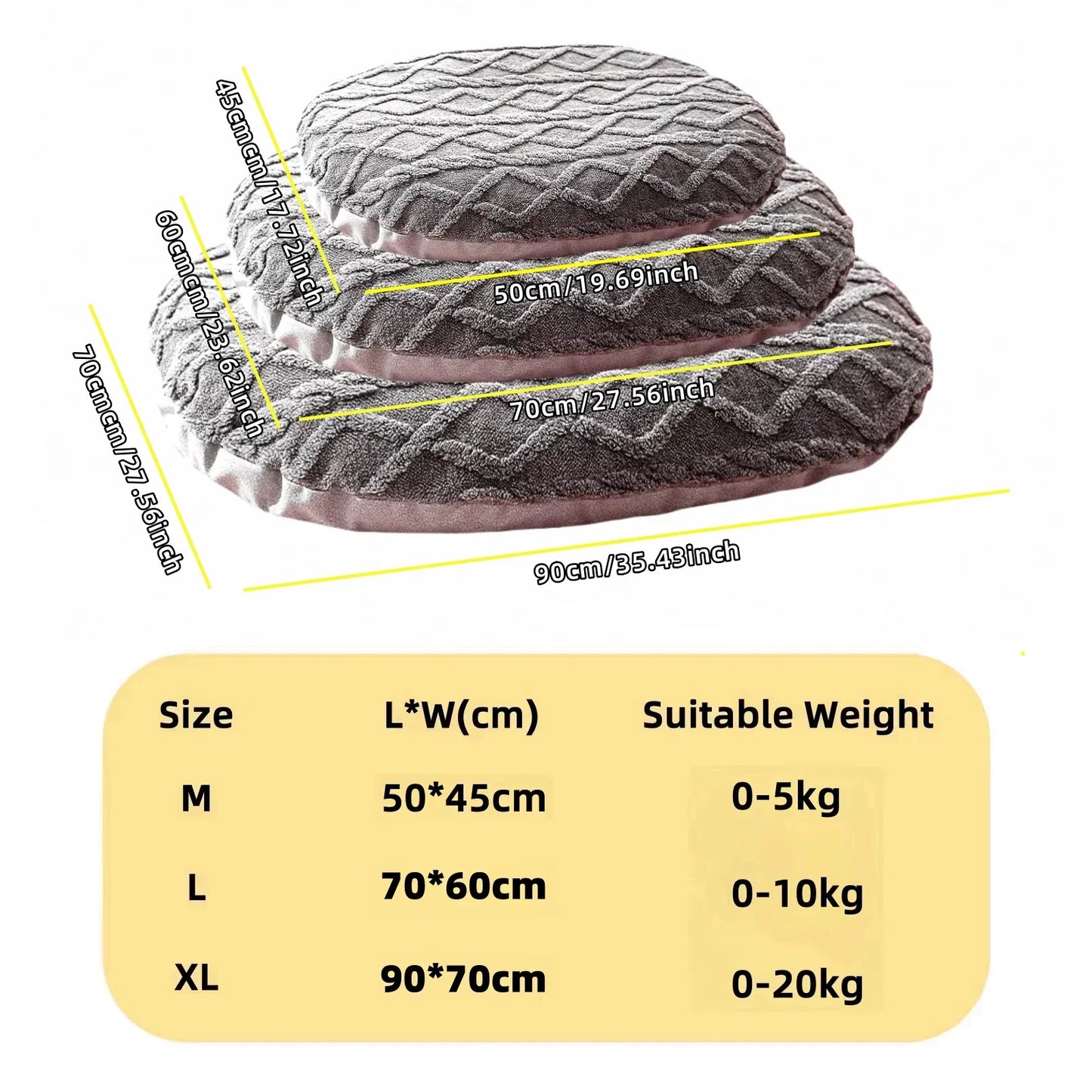 Dog & Cat Bed – Thick Plush Pet Nest, Removable Cover, PP Cotton