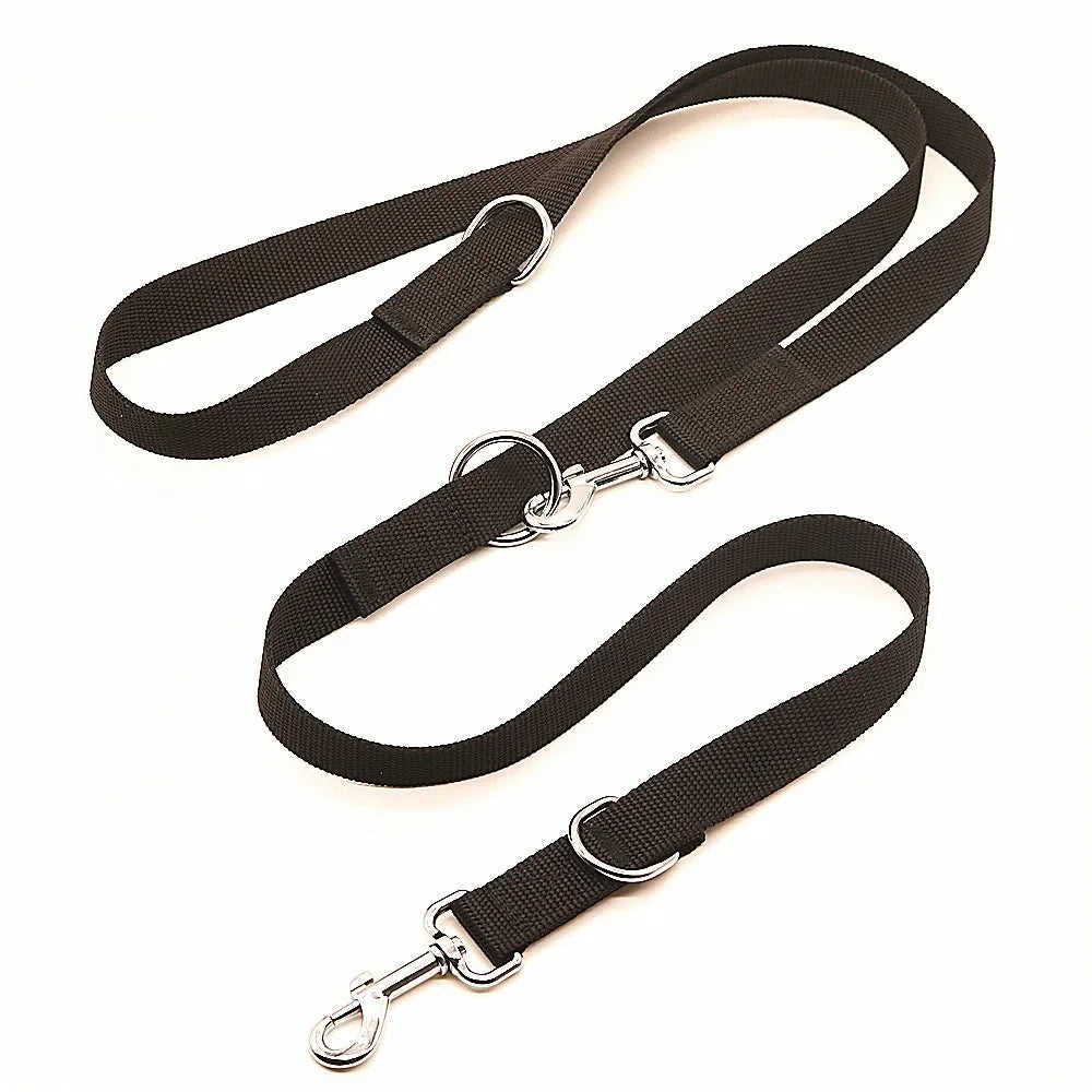 Adjustable Dual-Clip Dog Leash with Hands-Free Option