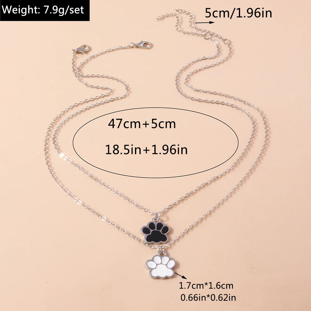 Cute Paw Print Pendant Necklace for Pet Lovers