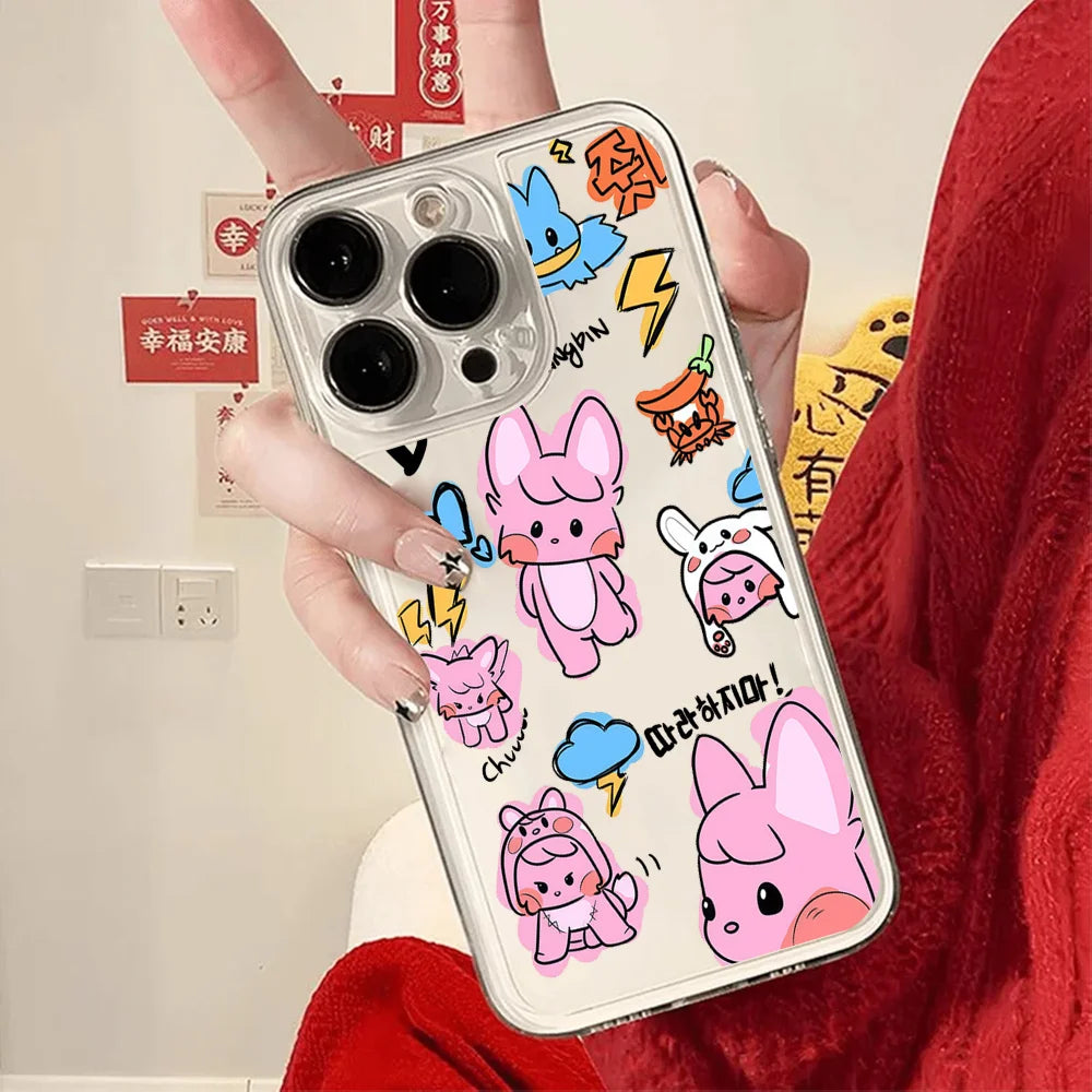 Cute Animal Singer Cartoon iPhone Case – Soft Clear Shockproof Phone Cover