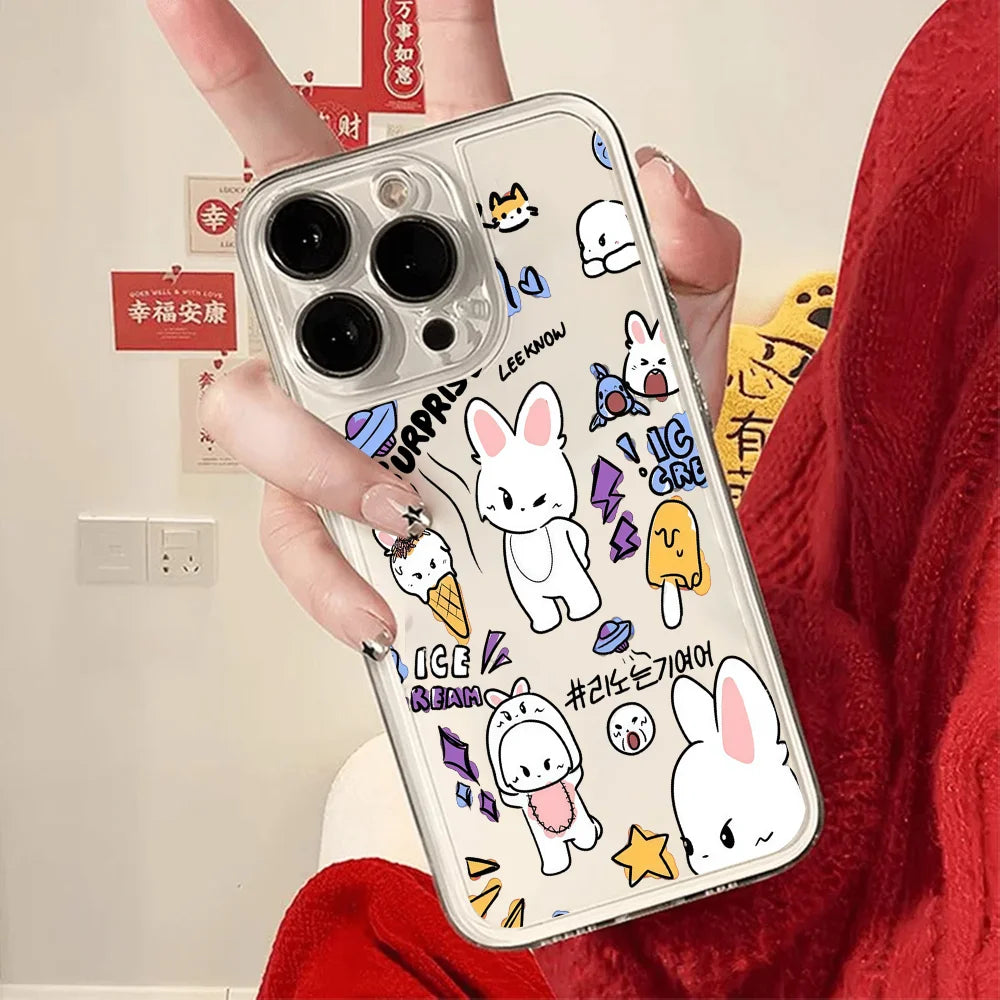 Cute Animal Singer Cartoon iPhone Case – Soft Clear Shockproof Phone Cover