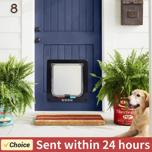 4-Way Lock Cat Flap Door for Cats & Small Dogs
