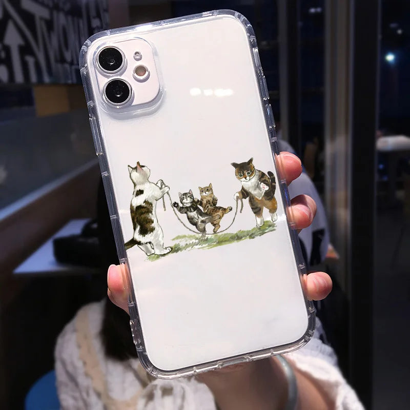 Funny Halloween Cat iPhone Case – Cartoon Animal Shockproof Phone Cover