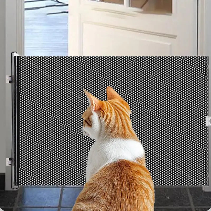 Retractable Indoor Pet Safety Gate for Dogs & Kittens – Mesh Blocking Fence
