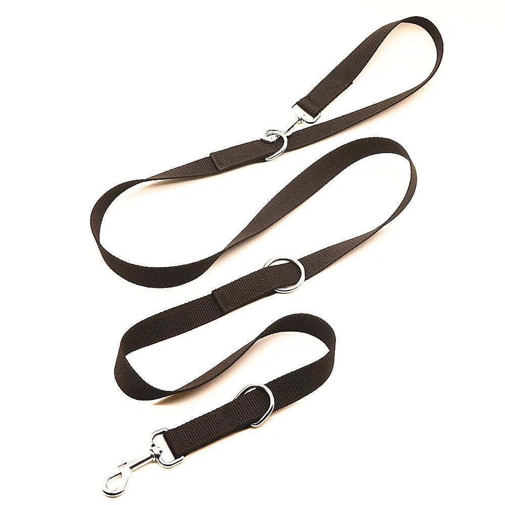 Adjustable Dual-Clip Dog Leash with Hands-Free Option