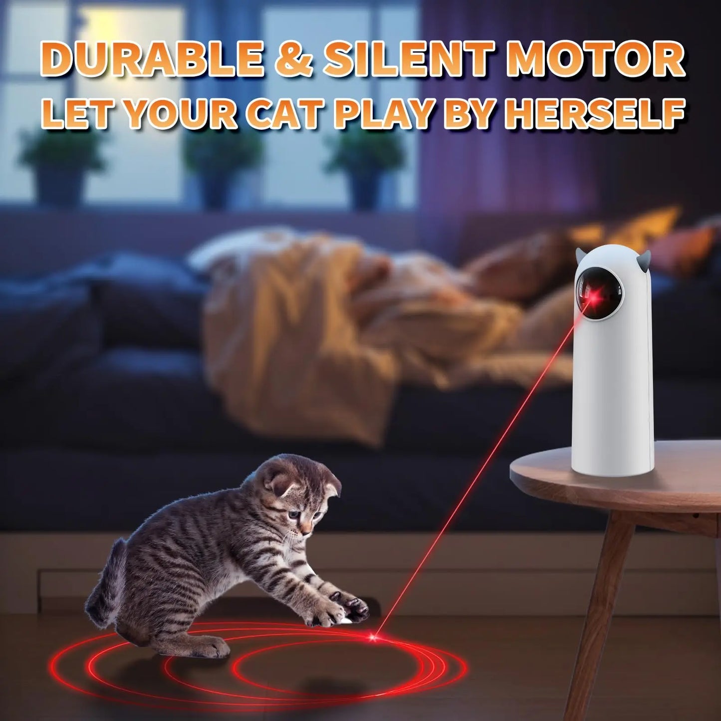 Automatic Motion-Activated Laser Cat Toy – Interactive Indoor Play