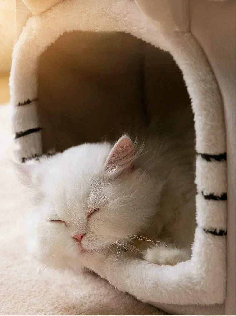 Soft Enclosed Pet House Bed with Removable Cover