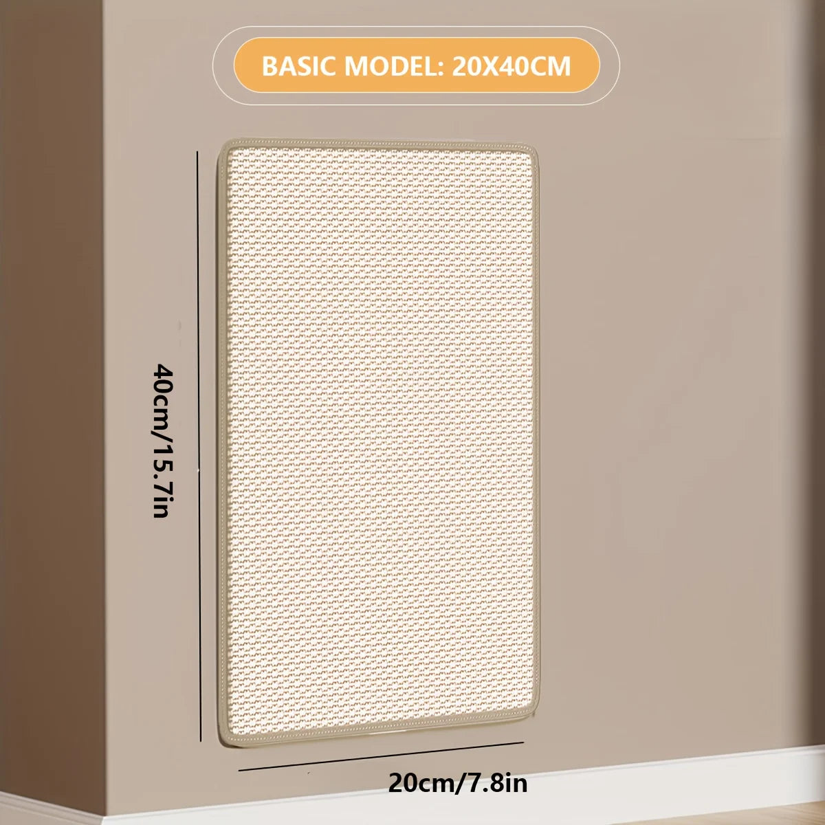 Durable Sisal Cat Scratcher Pad with Adhesive Backing