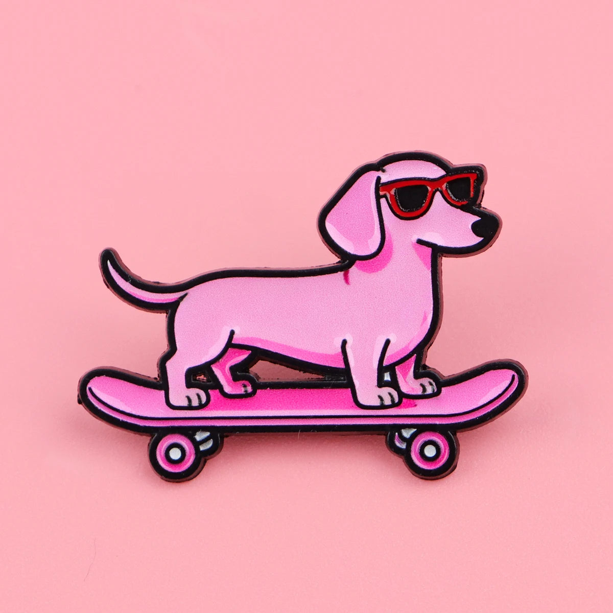 Cute Cartoon Dachshund Enamel Lapel Pin