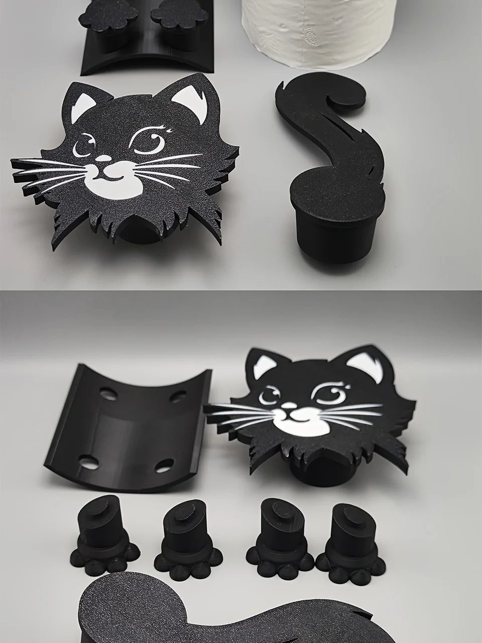 Cute Cat Toilet Paper Holder – Anti-Slip Self-Adhesive Bathroom Accessory