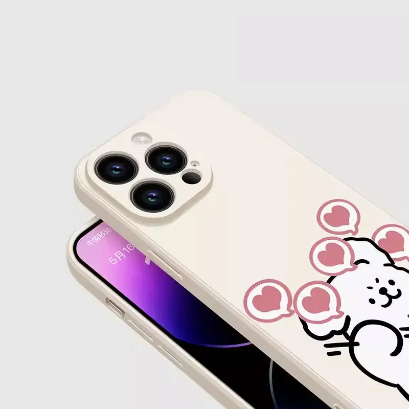 Funny Dog Couple iPhone Case – Cartoon Animal Shockproof Full Cover