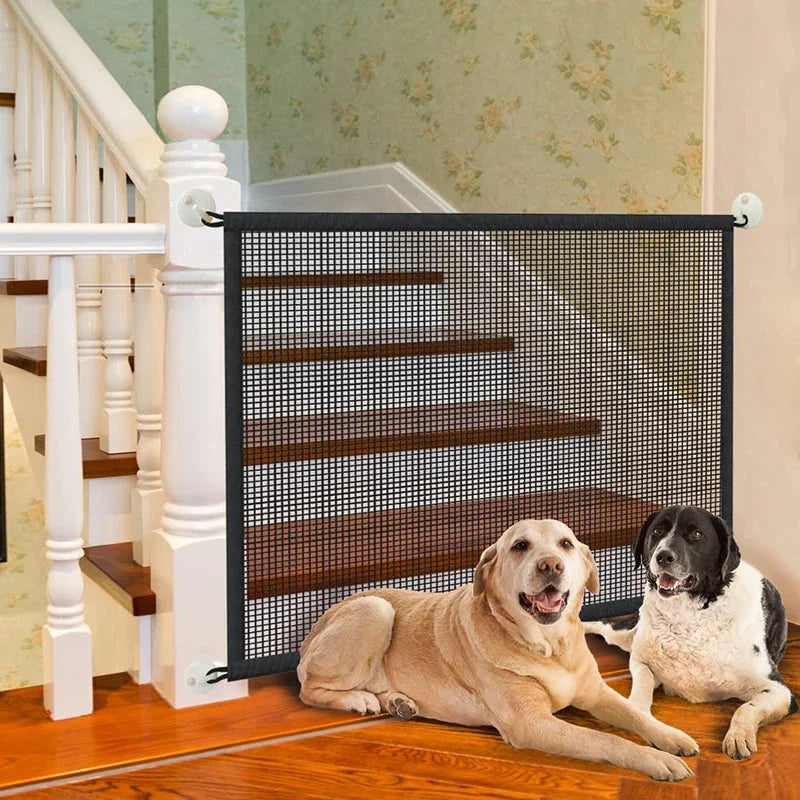 Folding Breathable Mesh Dog Safety Fence with 4 Hooks