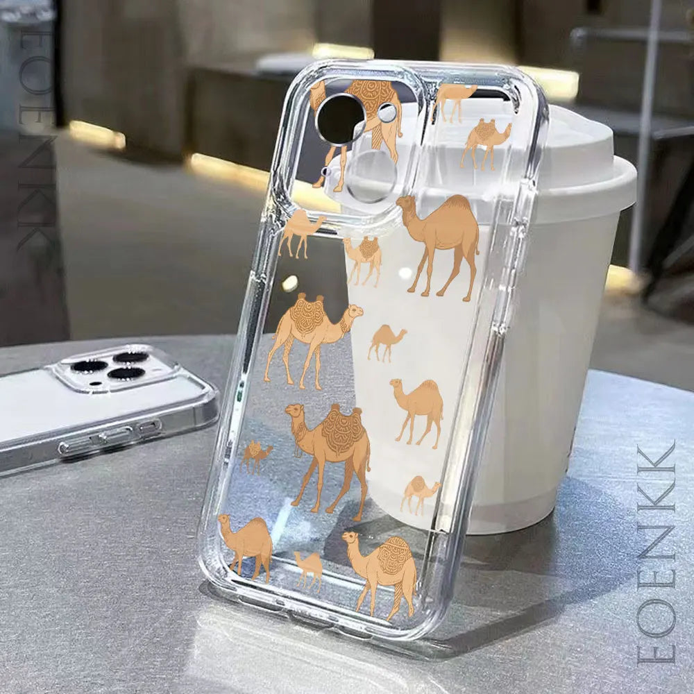 Cute Animals Transparent iPhone Case – Soft TPU Shockproof Phone Cover
