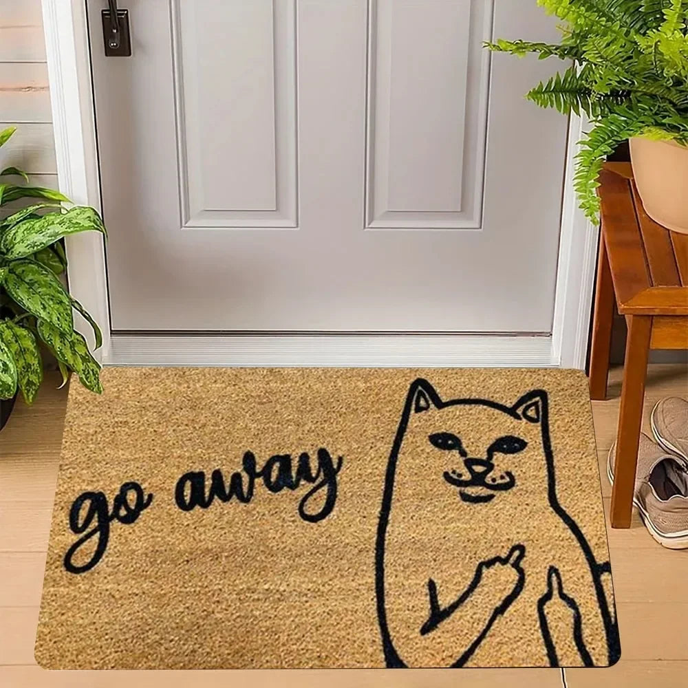 Go Away Animal Doormat – Funny Non-Slip Entrance Rug