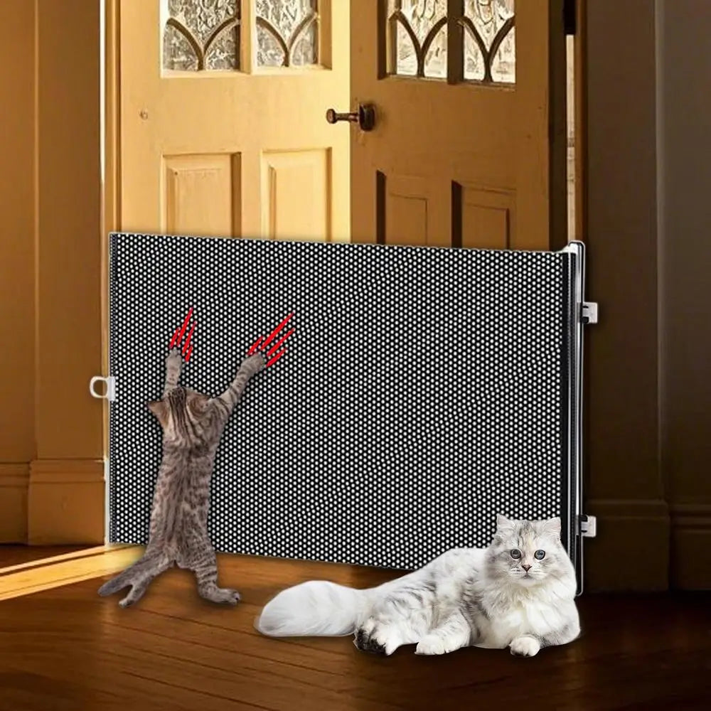 Retractable Indoor Pet Safety Gate for Dogs & Kittens – Mesh Blocking Fence