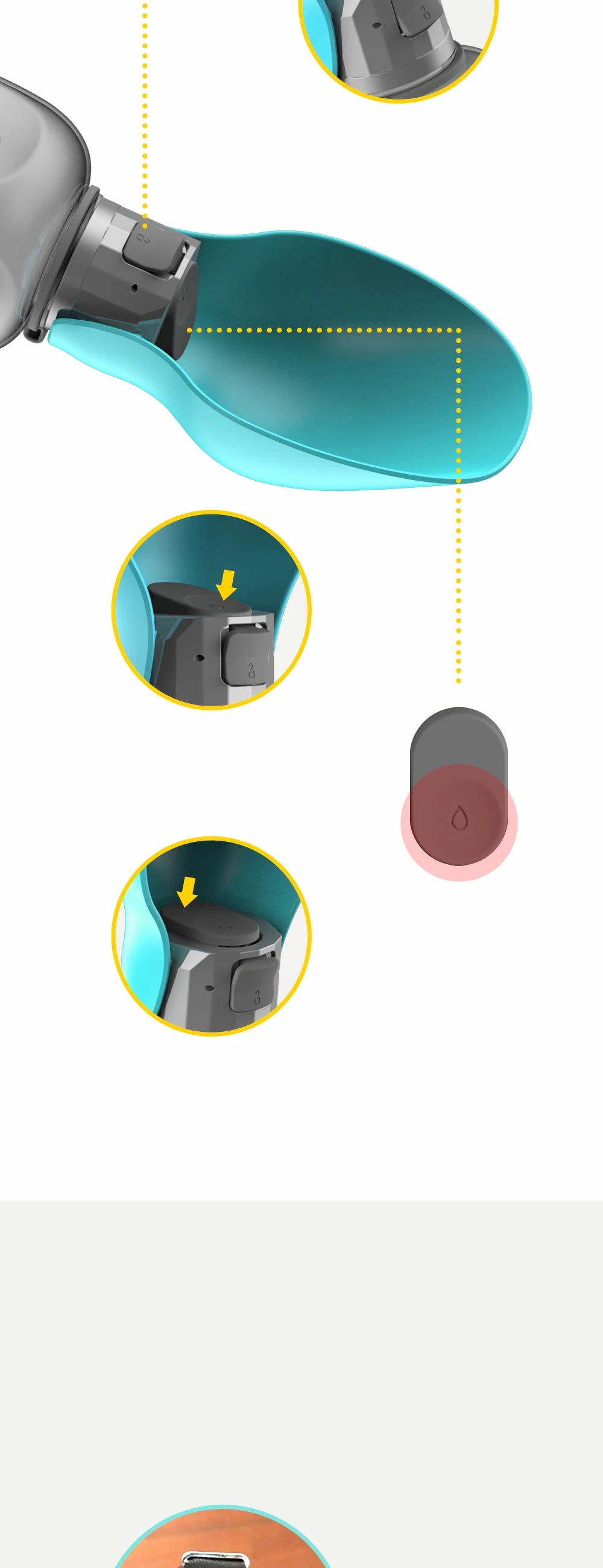 800ML Portable Dog Water Bottle Dispenser for Travel & Outdoor Use