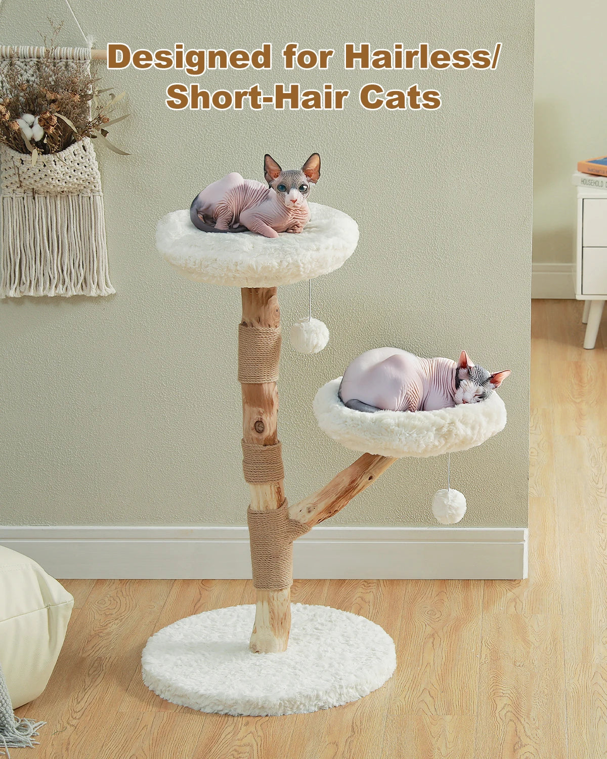 Flower-Shaped Modern Cat Tree with 2 Perches – Indoor Climbing Tower & Scratching Post  📂 Category