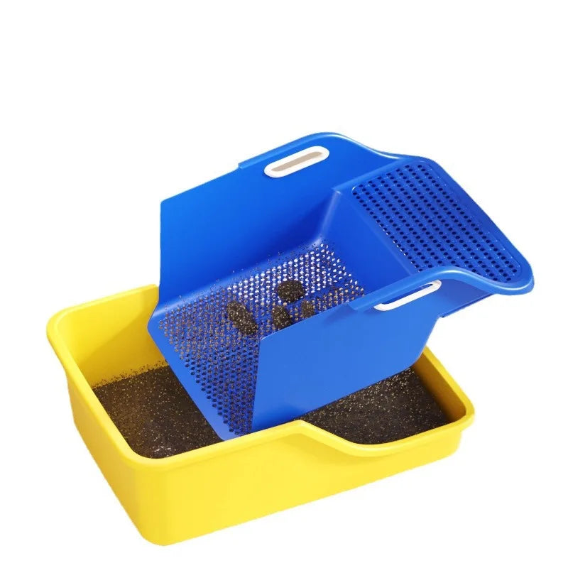 Extra-Large Semi-Closed Cat Litter Box with Splash Guard